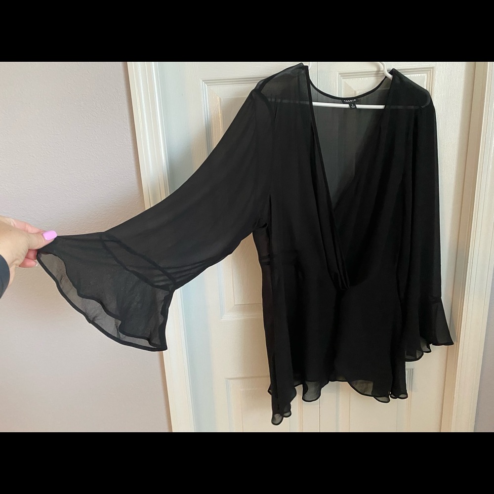 Torrid Sheer Black Wrap Top
